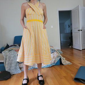 Anthropology dress cute picnic yellow and beige dress by HD in Paris originally
